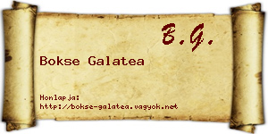 Bokse Galatea névjegykártya